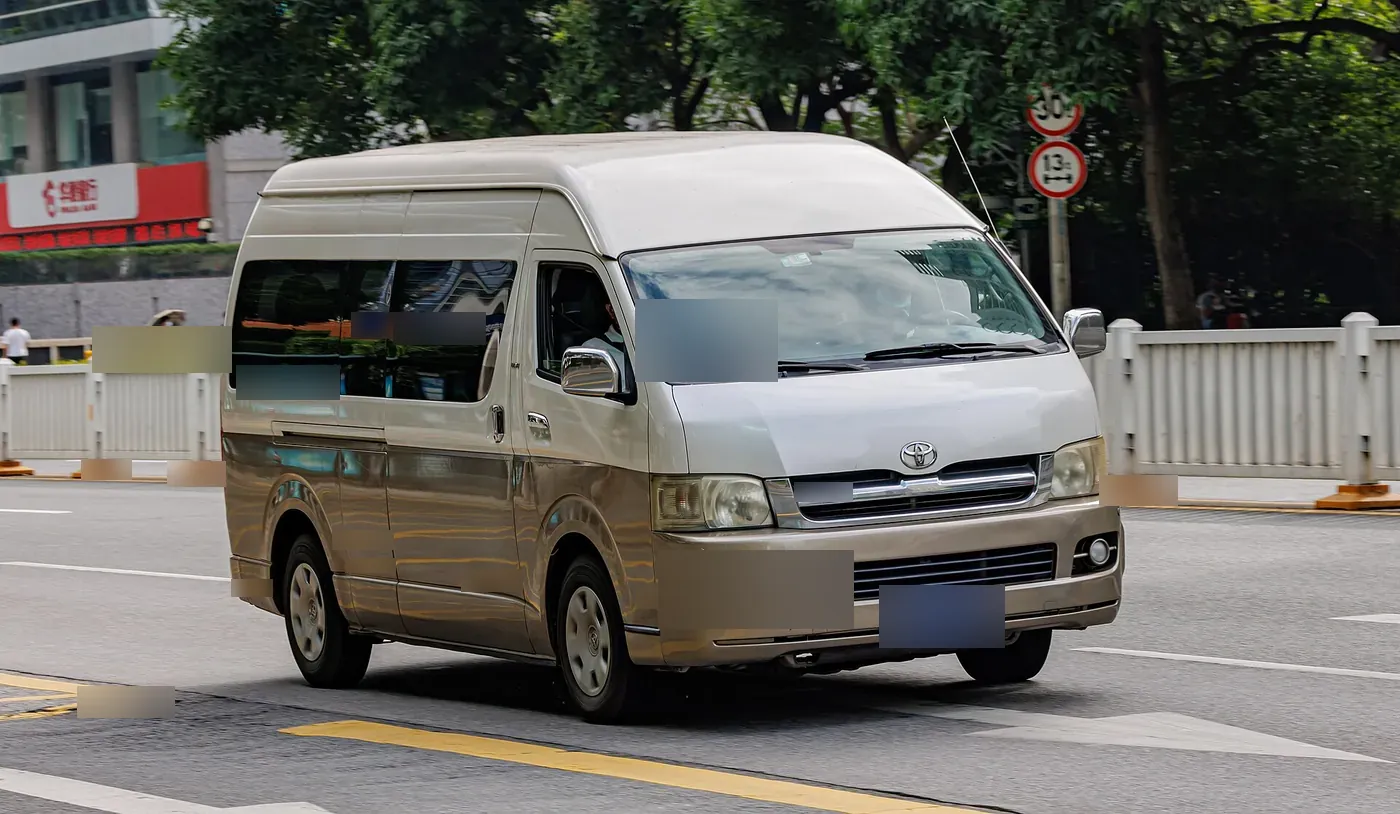 Toyota Hiace minibus in white
