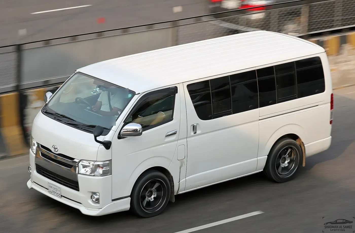 Toyota Hiace minibus in white