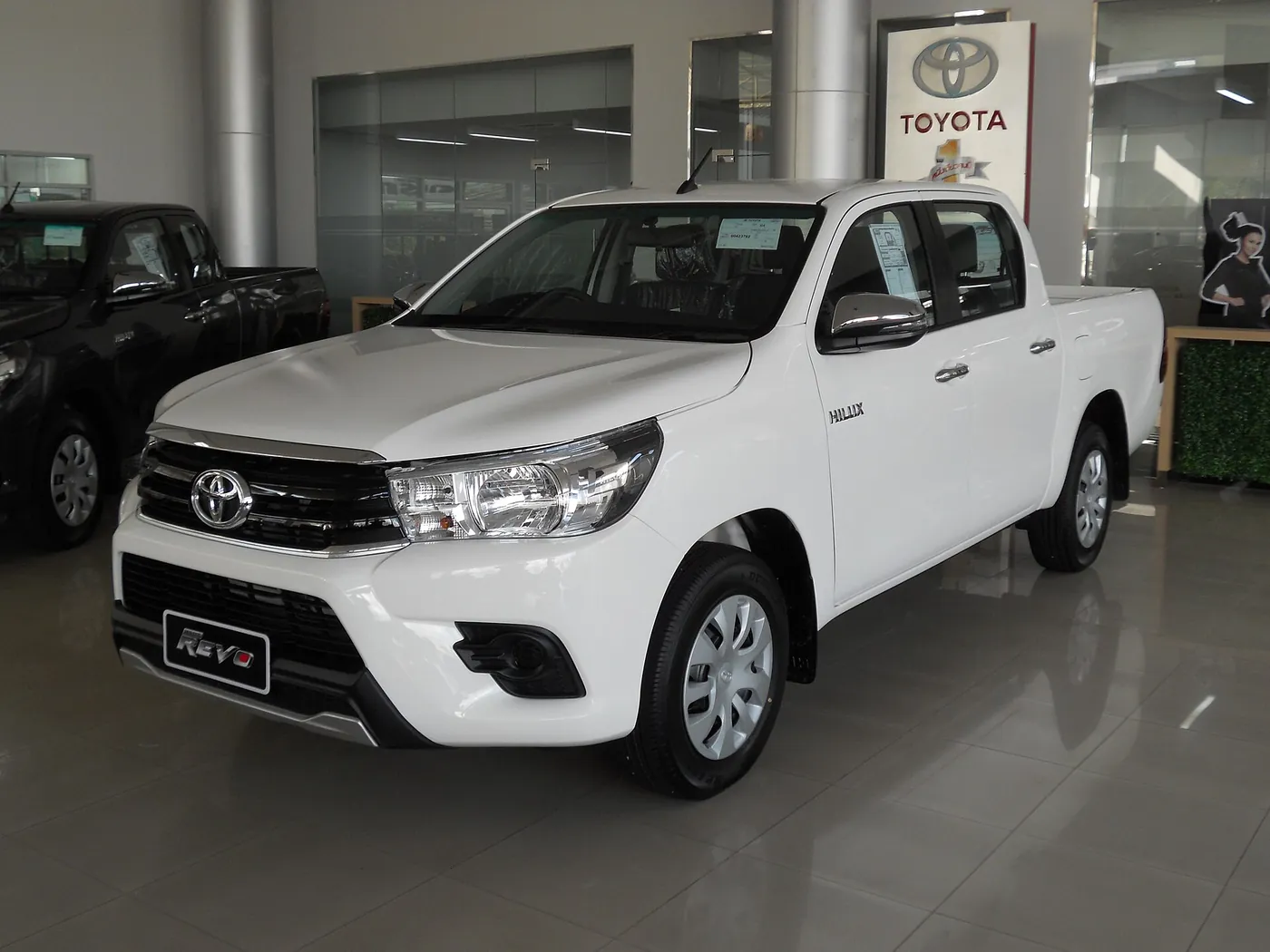 Toyota Hilux double-cab pick-up in white