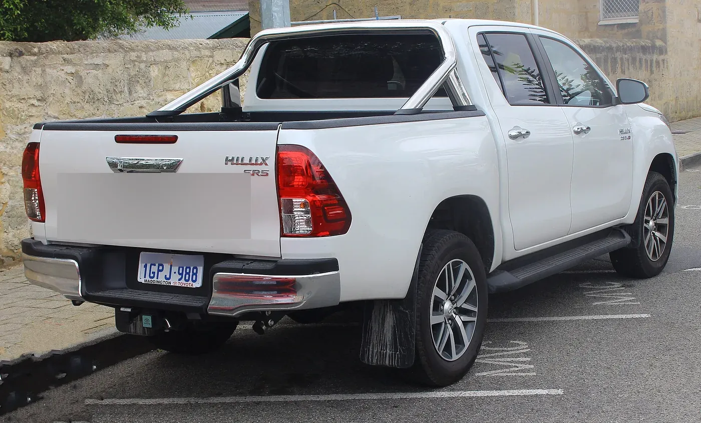 Toyota Hilux double-cab pick-up in white