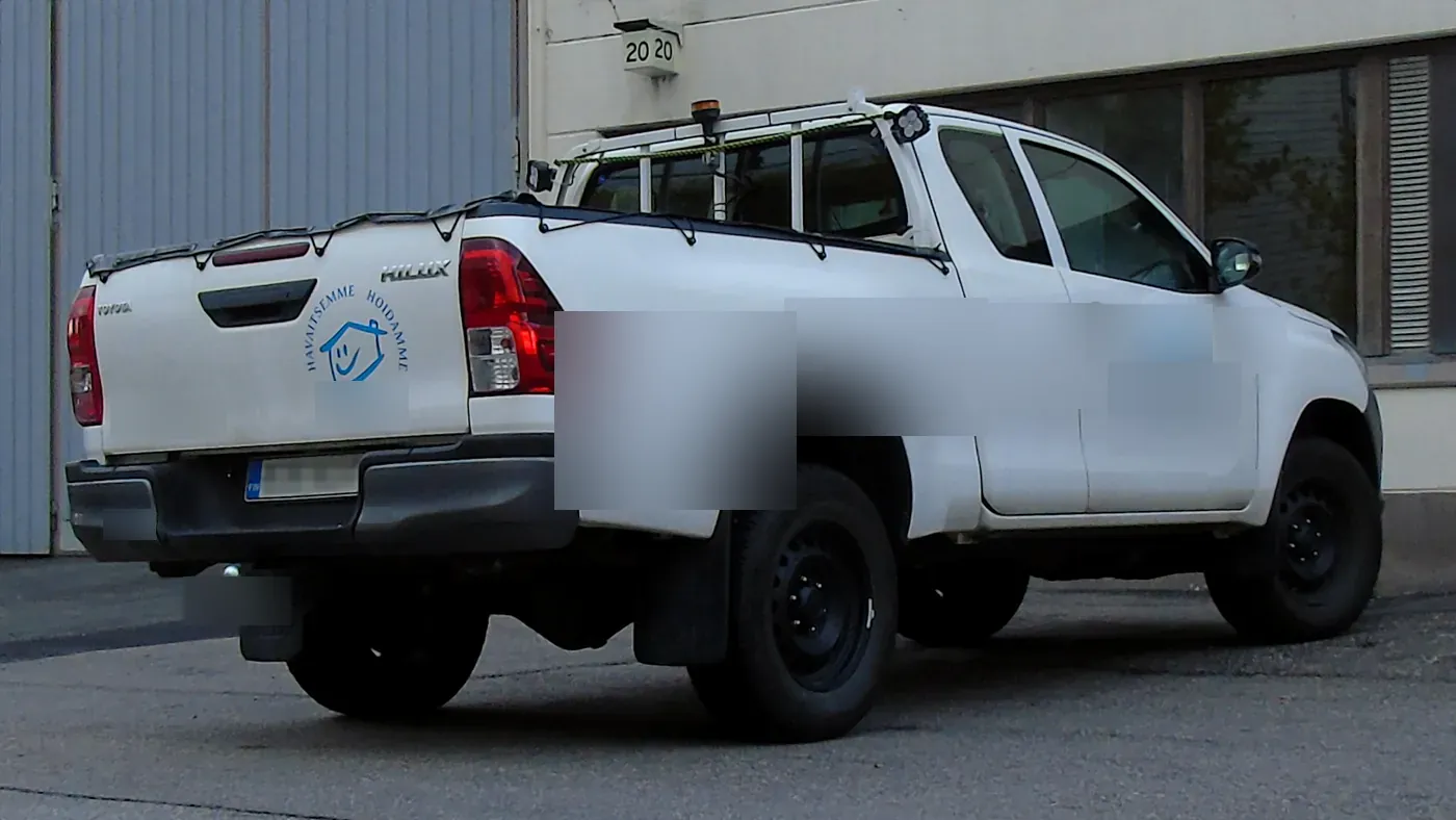 Toyota Hilux double-cab pick-up in white