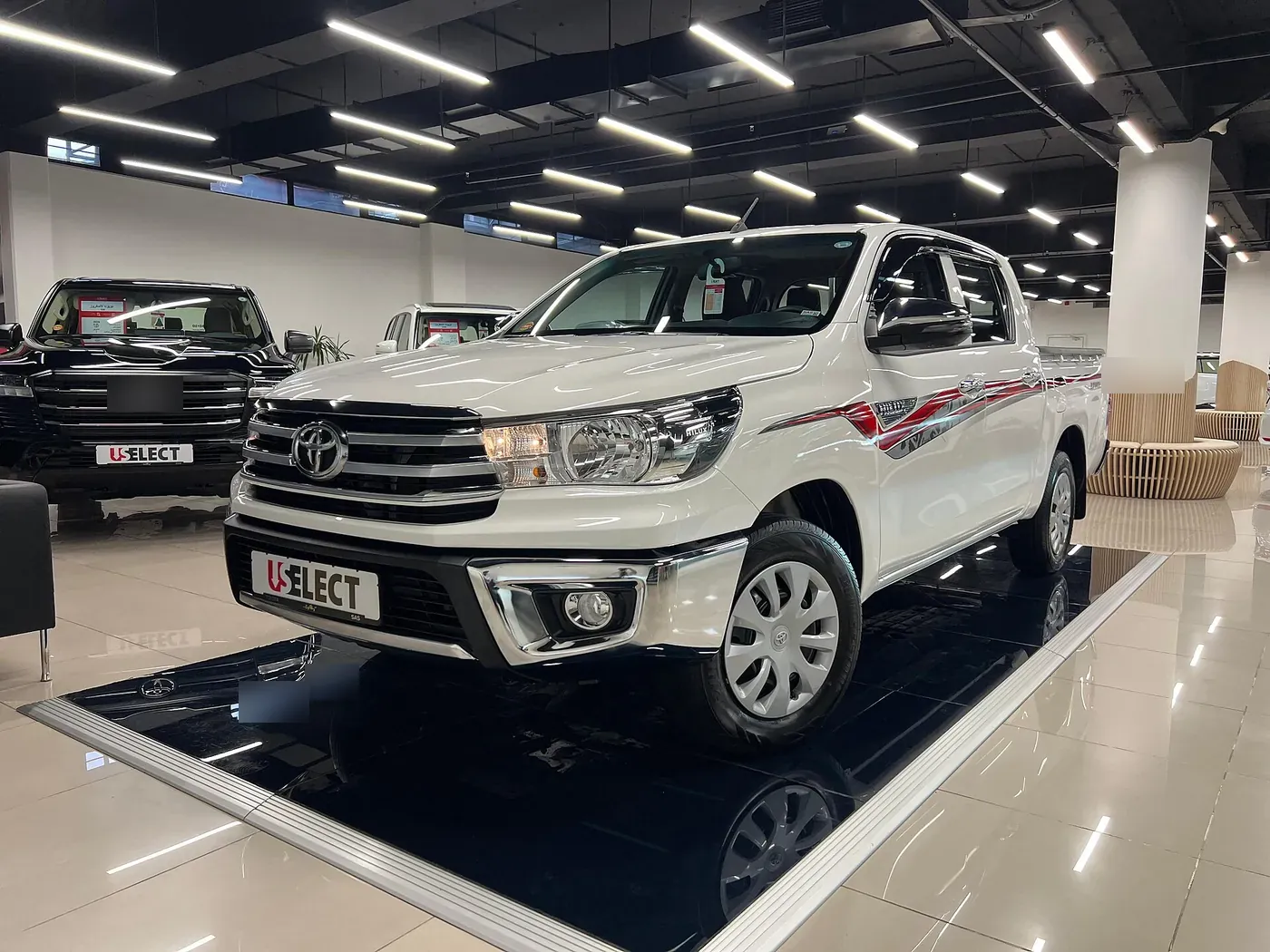 Toyota Hilux double-cab pick-up in white
