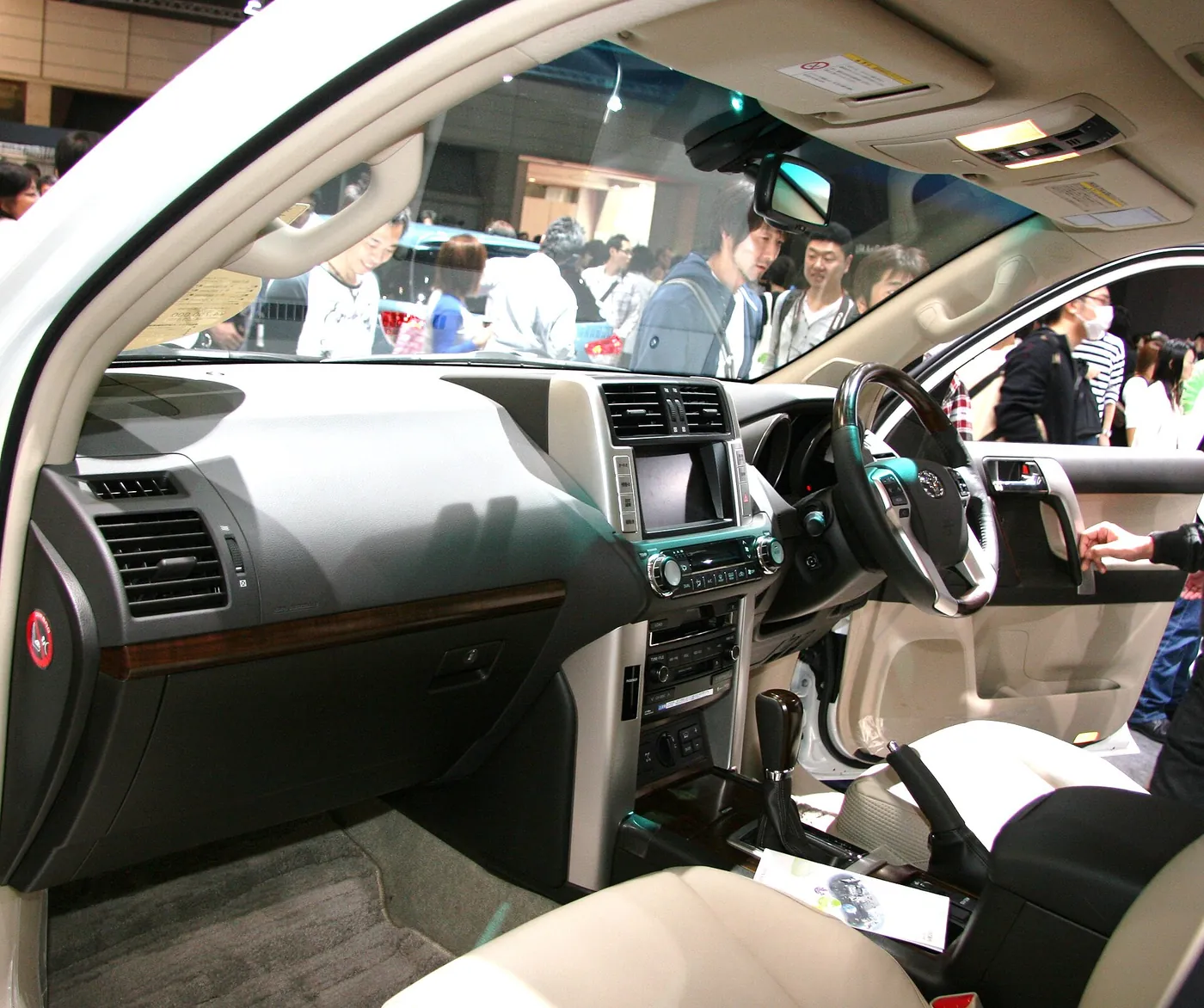 Inside a Toyota Land Cruiser Prado — dashboard and seating